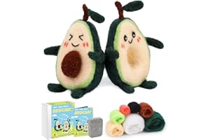 Needle Felting Kit, Avocado Needle Felting Kit Starter Kit, Wool Felting Beginner Kits Included Wool Roving, Instructions, Fe