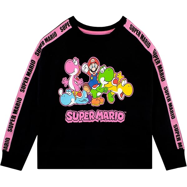 Amazon.com: SUPER MARIO Girls Gaming Sweatshirt Cropped Long