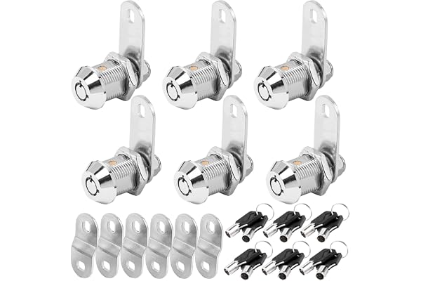 Sissinda RV Storage Locks - Keyed Alike, 7/8' Fits 9/16' Max Door Thickness, Camper Trailer Cabinet Locks (6 Pack)