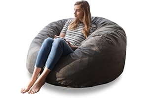 YuppieLife Big Durable Bean Bag Chairs Cover for Adults(Just Cover,No Filler) 4Ft Machine Washable Large Size Sofa Cover (Dark Grey)