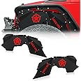 YZONA Front Inner Fender Liners Compatible with 2007-2018 Jeep Wrangler JK & JKU Unlimited 2/4 Doors, Bolt-on Style Mud Guards Cover Steel Wheel Well Fenders Flares (2 Pcs, 1941 & Red Star Style)