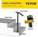VEVOR Round Type Metal Handrail 2 Steps Outdoor 18 x 38 In LTFS2BXYGLZHS0001 view 7