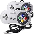 2 Pack New SNES Controller, SAFFUN Retro USB Super Classic Controller for PC Mac Linux Raspberry Pi 3 Sega Genesis Higan (Mul