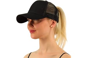 ABITONCC LEECCO Women Ponytail Messy Buns Trucker Ponycap Plain Baseball Visor Cap Hat