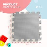 kidoola Foam Baby Play Mat 29x29cm Pink 9pc 7mm Interlocking EVA Tiles view 2