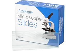 AmScope BS-50P 50 Blank Microscope Slide Ground Edges Pre-Cleand Clear Glass Microscope Slides