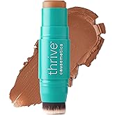 Thrive Causemetics Triple Threat Color Stick: Cream Bronzer & Contour Stick with Vitamin E, Evening Primrose Oil, Waterproof Smudge Proof Face Makeup Formula, Ariana (Medium Warm)