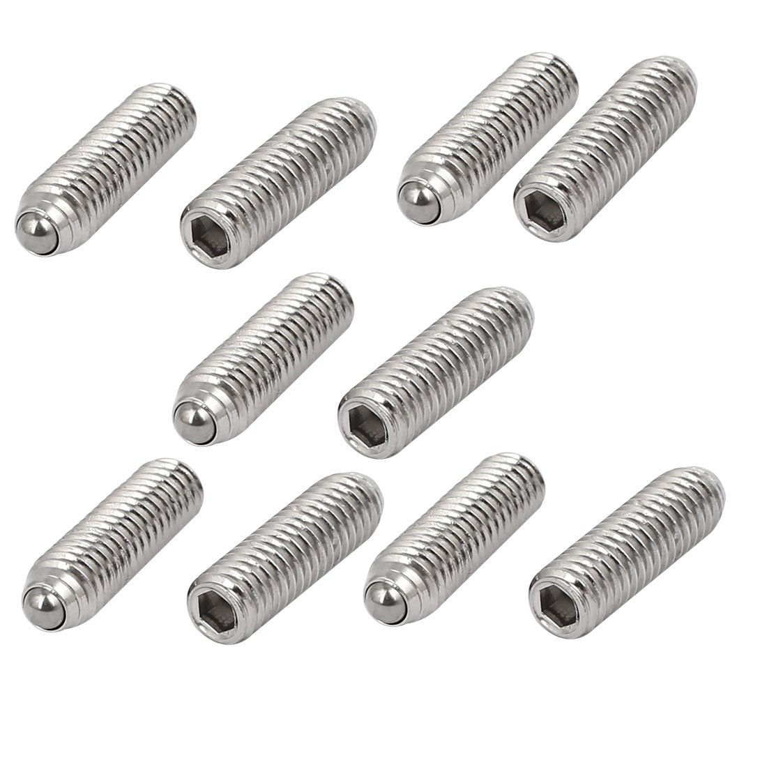 Sourcingmap M6x20mm 304 Stainless Steel Spring Hex Socket Ball Point Grub Set Screws 10pcs