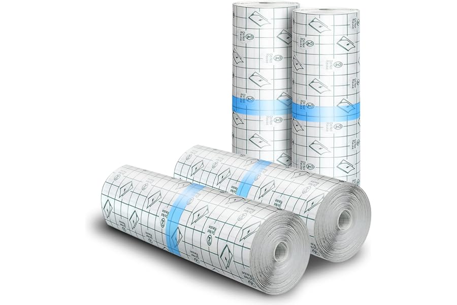 Tattoo Aftercare Waterproof Bandages, 6″ x 4.4 Yard Tattoo Cover Up Tape, Tattoo Supplies Second Skin Transparent Film Healing Protective Clear Sterile and Safe Bandages 4 Rolls (6″ x 1.1 Yard/Roll)