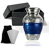 Small Urn for Human Ashes Keepsake – Mini Urn for Ashes – Handcrafted Blue Keepsake Urns – Memorial Ash Holder Tribute