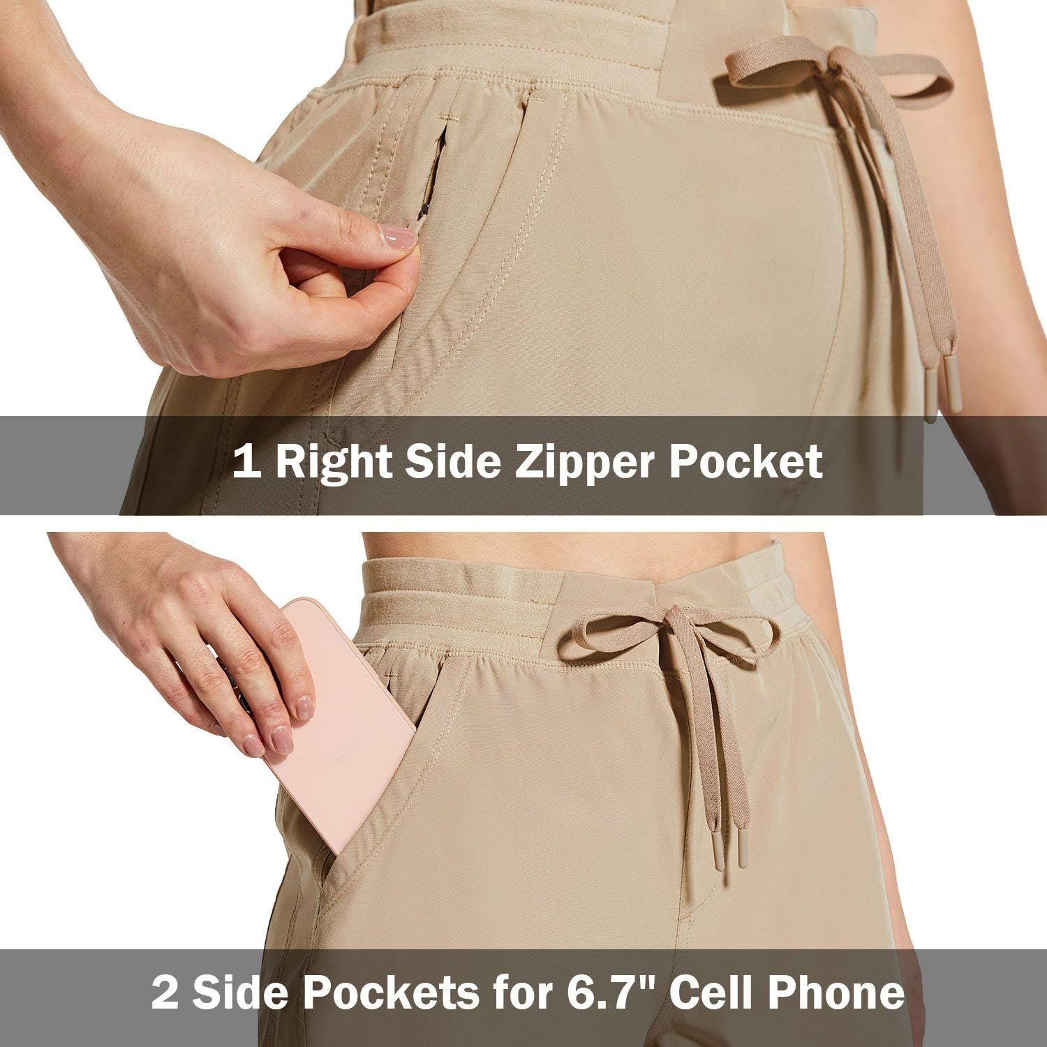 BALEAF Women's 5" Hiking Shorts with Zip Pocket Quick Dry Athletic Running Shorts Elastic Waist : Sports & Outdoors