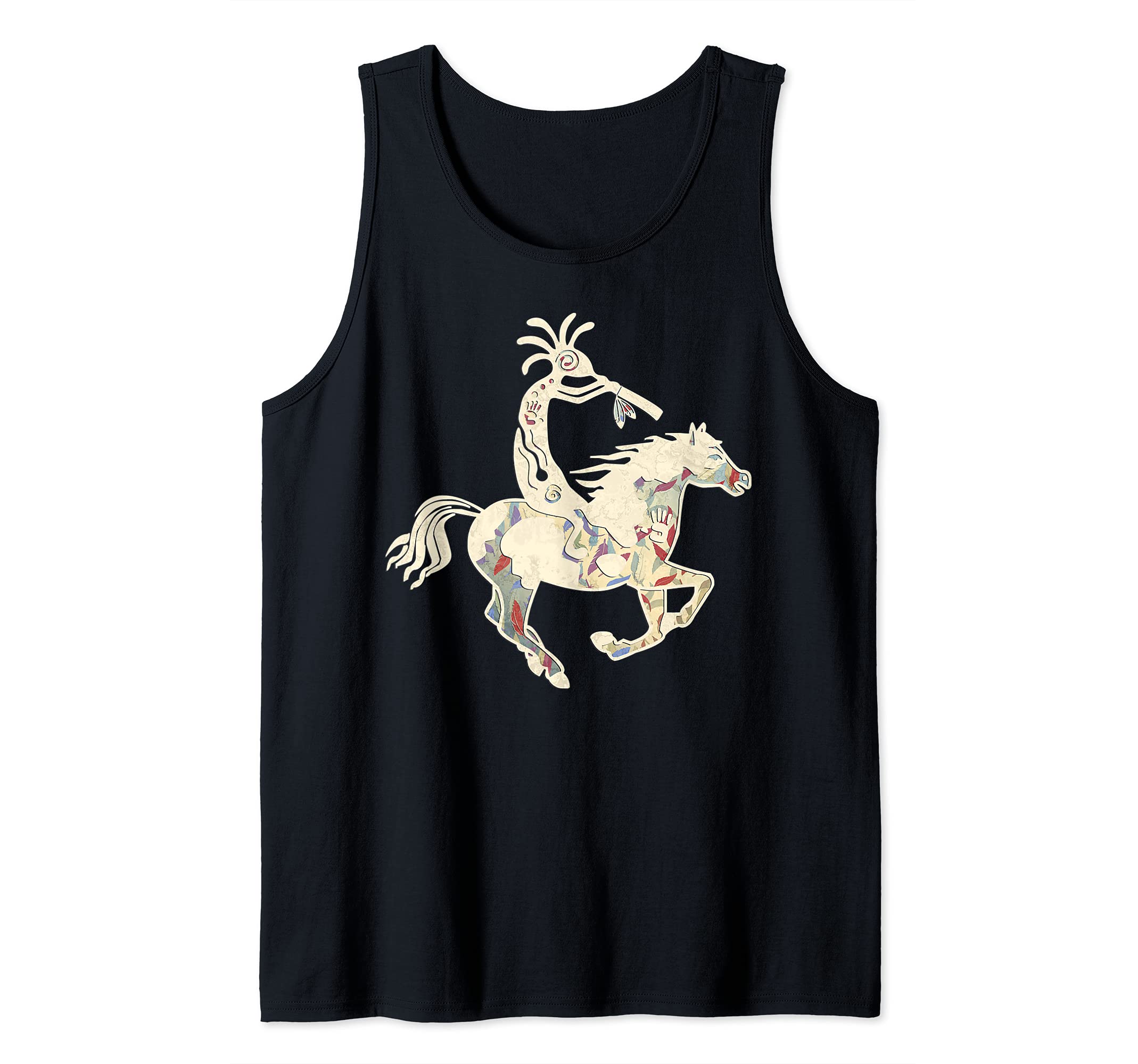 Kokopelli Musican Friend with Horse 2 - Fan Fun Tank Top