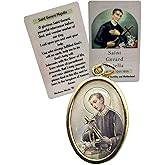 Westmon Works St Gerard Medal Set Italian Metal Pendant with Patron Saint of Fertility and Motherhood Prayer Card Made in the USA
