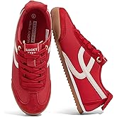 LUCKY STEP Women's Retro Fashion Sneakers Thin Sole Casual Walking Lightweight Tennis Trainers Running Gym Workout Classic Comfortable Athletic Shoes