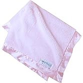 GooseWaddle Luxury Silky Smooth, Satin Trimmed Baby Blanket, 100% Polyester Machine Washable Blankie, Soothing Nursery or Crib Bedding for Girl (29x35 Inches) Pink