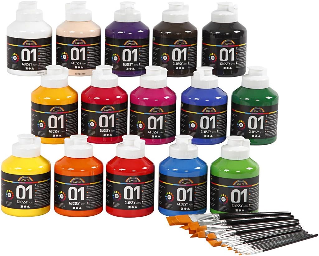 A-Color acrylic paint, asstd colours, class set, 1set