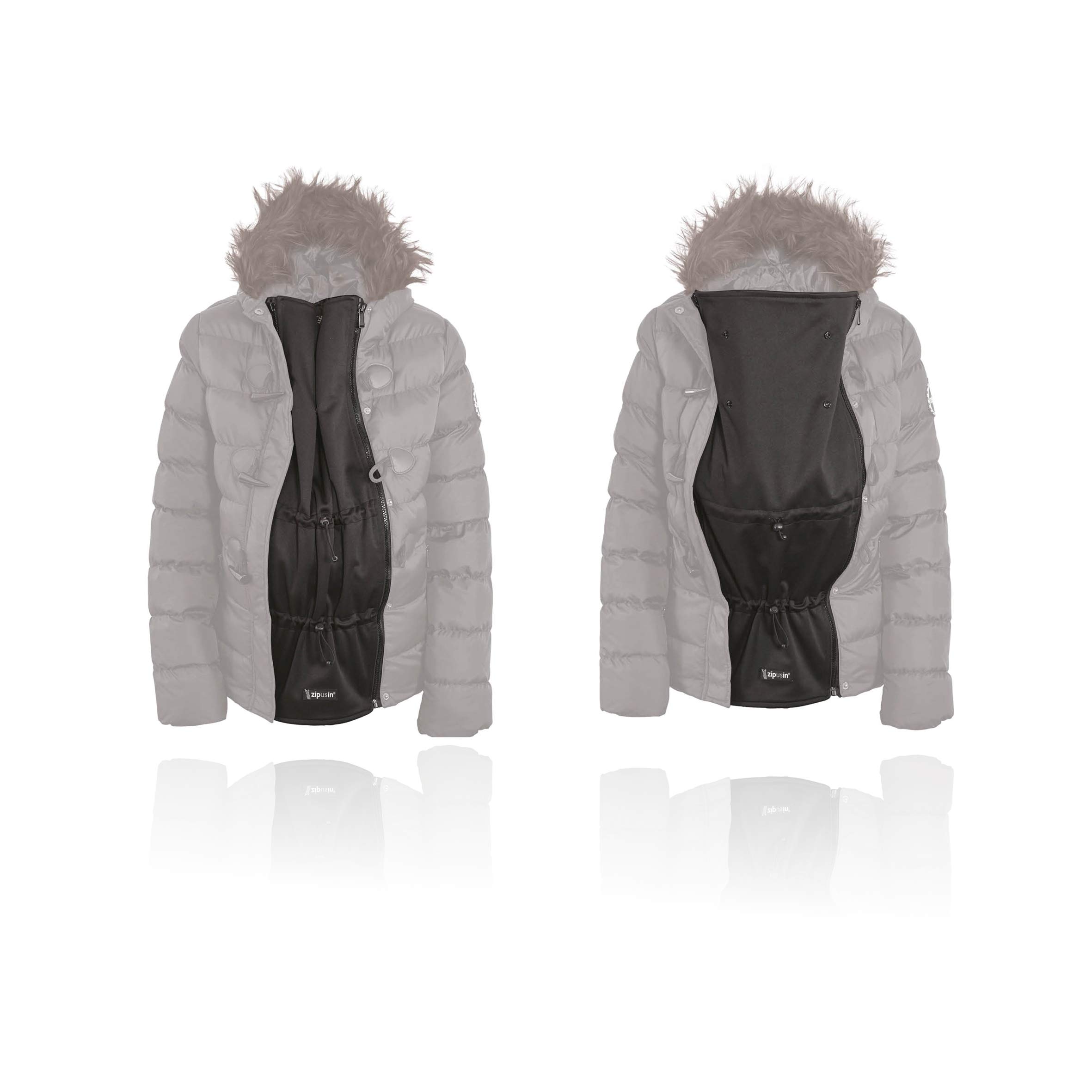 Zip Us In Maternity Jacket Expander Panel - Coat Extender to Expand Your own Jacket Through Pregnancy and for Babywearing with a Carrier