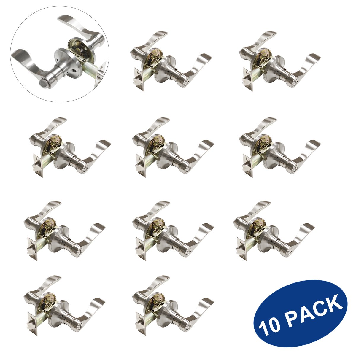 Best Pobrico Brushed Nickel Kitchen Cabinet Handles Pack Of Ten