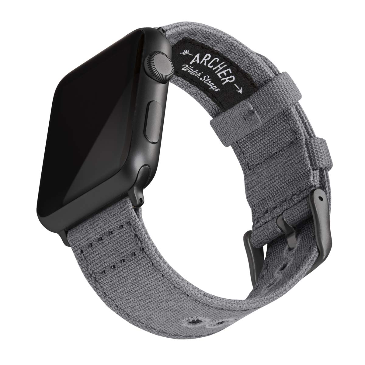 Archer Watch Straps - Canvas Straps for Apple Watch (Slate Gray, Gray, 40/41/42mm)