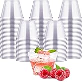 JOLLY CHEF 5 oz 100 Pack Small Clear Disposable Cups, Disposable Plastic Shot Glasses for Parties, Plastic Cocktail Glasses Wedding Tumblers, Perfect for Halloween Thanksgiving Christmas