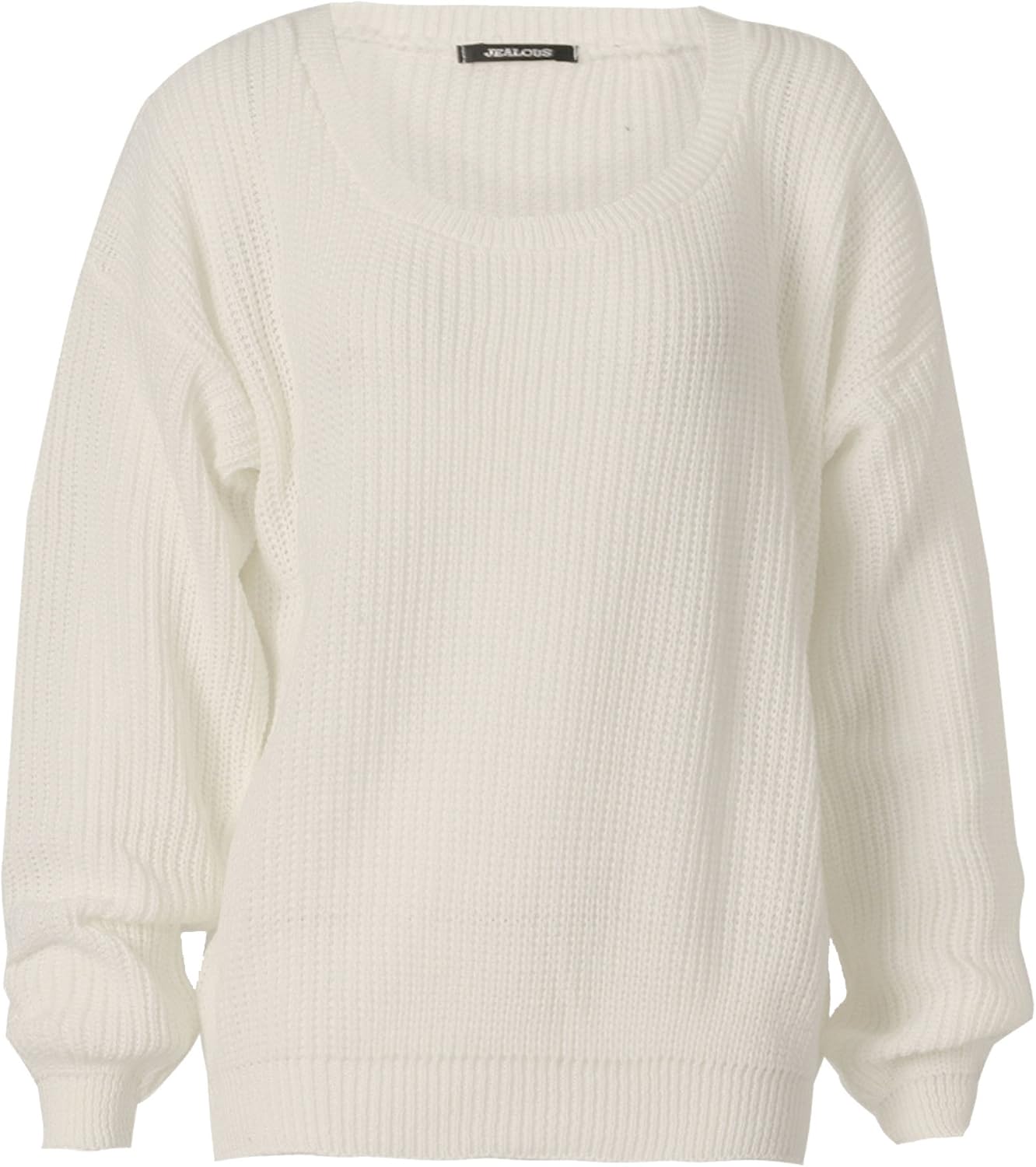 Womens Long Sleeves Knitted Baggy Style Oversize Plain Jumper Sweater