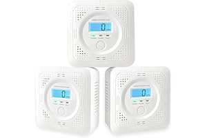 PUMWRY 3 Pack Carbon Monoxide Detector LCD Screen Real-Time Concentration Battery Fault LED 60-Second Self-Check History Alarm Peak Record Portable Travel Van Life RV Camping Hotel Home Safety Pet Family