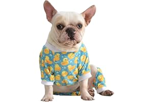 CuteBone Dog Pajamas Yellow Ducks Dog Apparel Dog Jumpsuit Pet Clothes Pajamas Coat Xmas P50M Medium