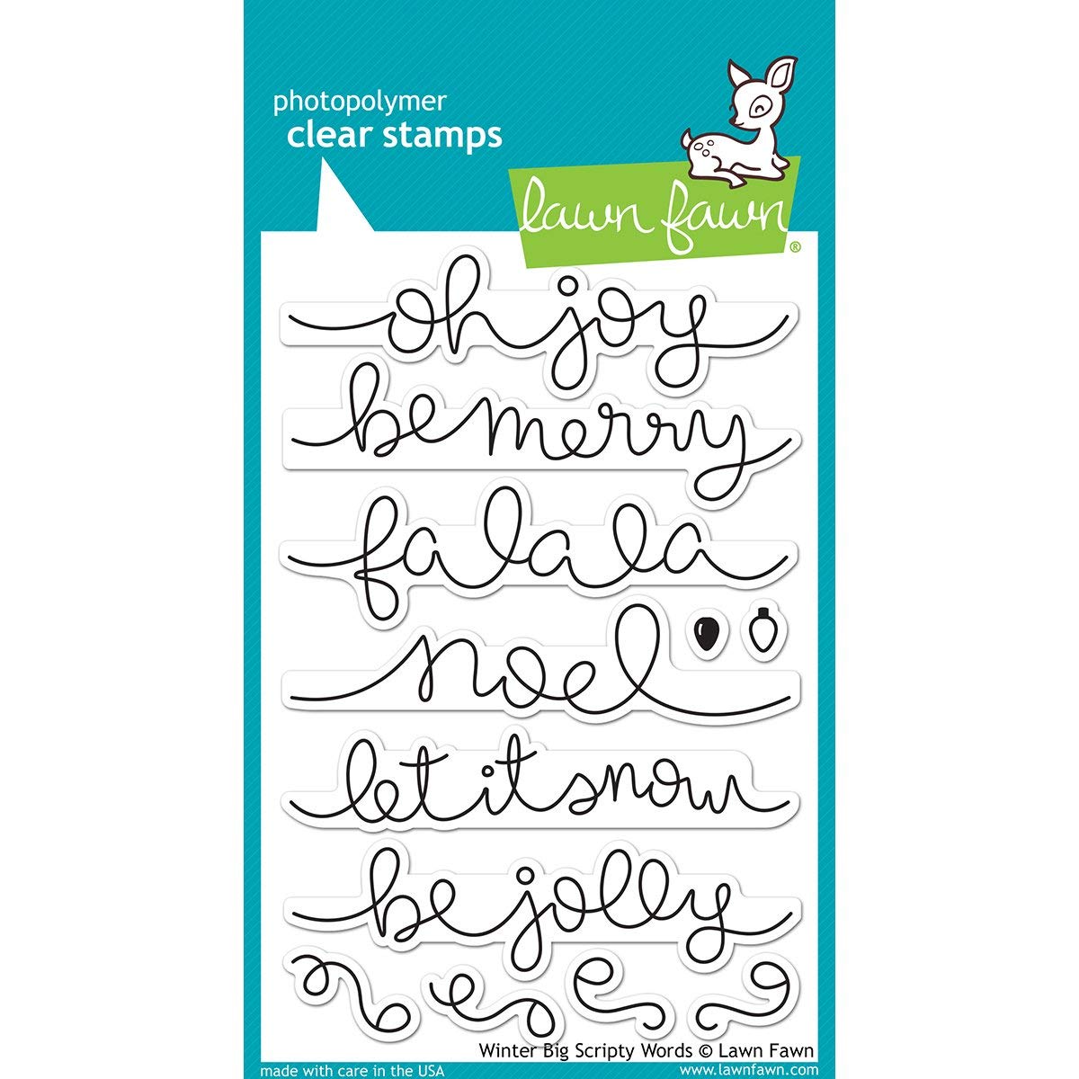 Lawn Fawn Winter Big Scripty Words 4"x6" Christmas Clear Stamps LF1228