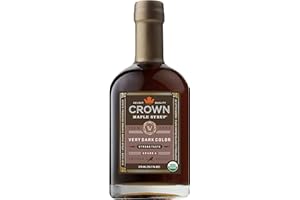 Crown Maple Very Dark Color Strong Taste Organic Maple Syrup, 100% Pure, Grade A, Gluten Free, No Preservatives, Non-GMO Pancake and Breakfast Topping, 12.7 Fl Oz