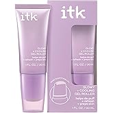 ITK Hydrating Glow Roller Face Serum with Niacinamide and Peptides, Preps Skin for Makeup and Depuffs for Dewy Skin