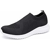 konhill Women's Slip On Sneakers Non Slip Walking Shoes Breathable Mesh Work Casual Lightweight Tennis Workout Shoes