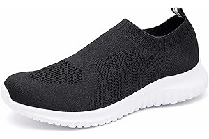 konhill Women's Slip On Sneakers Non Slip Walking Shoes Breathable Mesh Work Casual Lightweight Tennis Workout Shoes