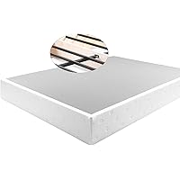 Panana 5 Inch Metal Box Spring Bed Base/Heavy Duty Steel with Fabric Cover/Mattress Foundation/Wooden Frame Easy Assembly,Que