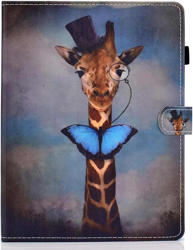 WDSUN 10 Inch Tablet Case Universal, PU Leather Protective Case Stand Cover for Huawei MediaPad T3/T5 10, iPad 10.2 2019, Samsung Tab A 10.1/Tab E 9.6, Lenovo Tab E10, Fusion5 10.1”, Giraffe