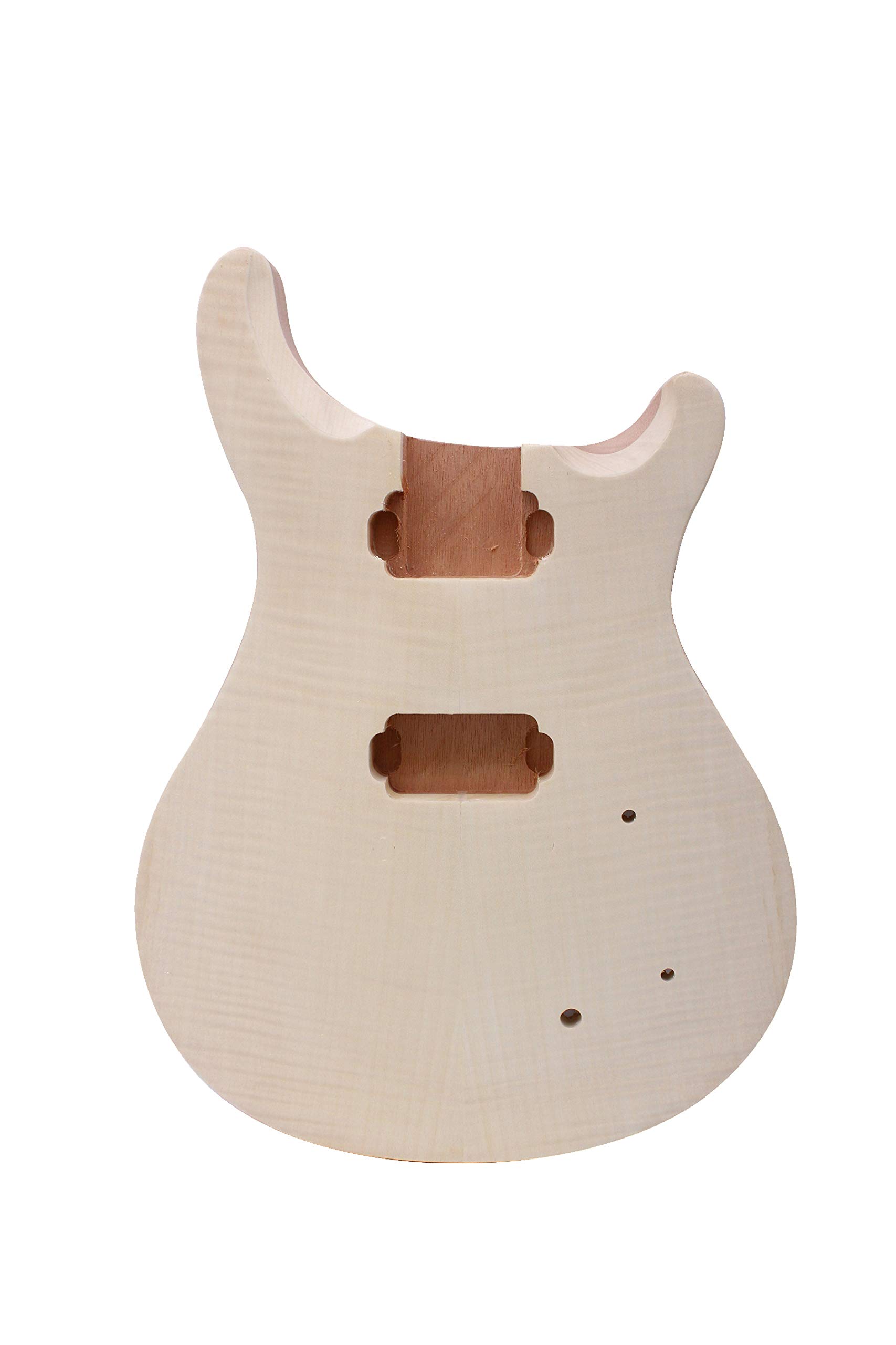 Yinfente Electric Guitar Body Mahogany Maple wood For Electric Guitar Replacement Set in Style Flame Maple cap HH pickups holes