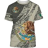 Mexico Shirt Short Sleeves Graphic Funny Tee Mexico Eagle Printed Mexican Crewneck Casual Tops