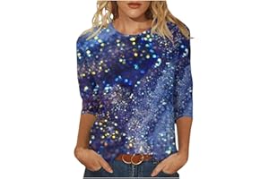 ARICY Womens Tops Dressy 3/4 Sleeve Summer Short Sleeve T-Shirts Ladies Graphic Vintage Tunic Basic Tees Trendy Casual Work Blouse
