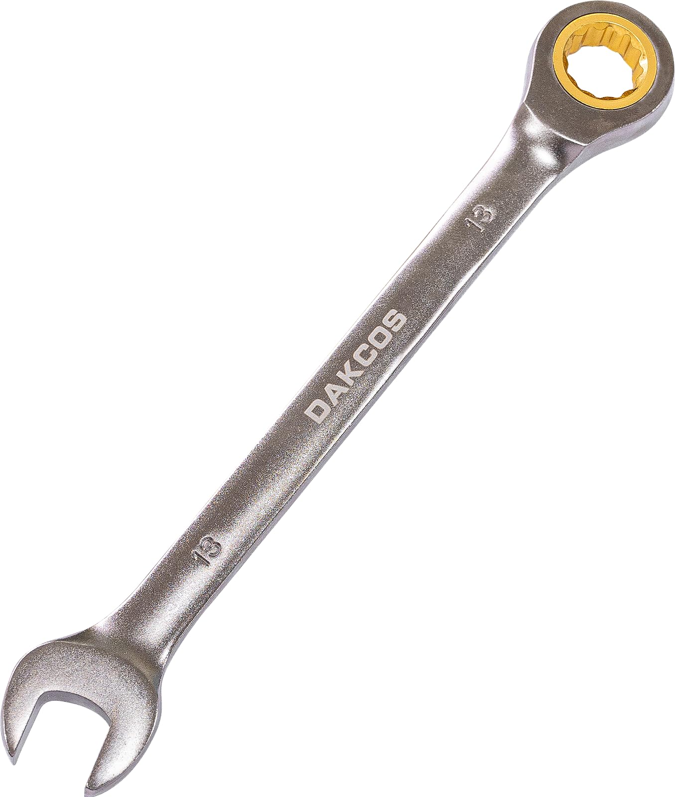DAKCOS Fixed Head Ratchet Spanner 13mm Ratcheting Combination Wrench Chrome Vanadium Steel