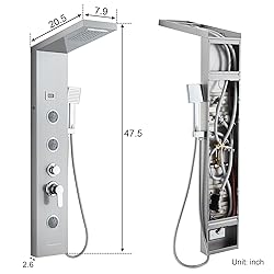 TSIBOMU 5 in 1 Shower Panel Tower System with LED