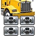 XPCTD 4x6 Inch LED Headlights 4 PCS 60W 14400LM DOT Approved Rectangular, Replacement for H4651 H4652 H4656 H4666 H6545 Compatible with Peterbilt Kenworth Freightliner Ford Probe Oldsmobile Cutlass