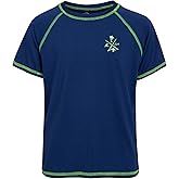 Quad Seven Boys Swim Shirt - Quick Dry Sun Protection Short Sleeve Rash Guard for Boys Surf Youth Kids Swimwear (Sizes: 5-18)