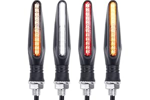 YOMTOVM Motorcycle Turn Signal Lights, 4Pcs Front Rear Indicator Lights LED Brake Daytime Running Light for Universal Motorbike Scooter Quad Cruiser Har-ley Kawasaki Yamaha Suzuki Off Road