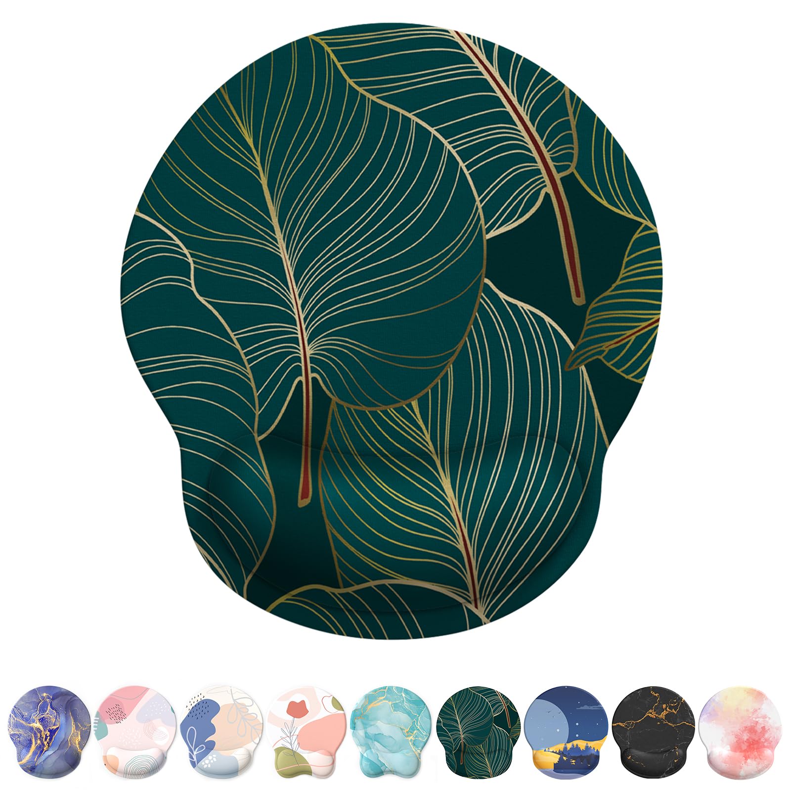 Photo 1 of eulps Mouse Pad with Wrist Rest, Comfortable Computer Mousepad with Gel Wrist Support Smooth Surface and Non-Slip PU Base for Pain Relief, Laptop, Office & Home (Tropical Plants)
