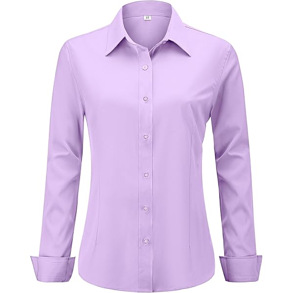collarless dress shirt womens Womens Collarless Linen Grandfather Shirt Melange Sky Blue (LN6)