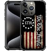 NONMY Phone Case Compatible with iPhone 16 Pro Max- Wireless Charging Compatible,SS American Classic Flag TPU Bumper and Hard PC Pattern Back Case