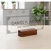 Personalized Desk nameplate Desk Decor Men Office Acrylic Holder Office Supply Acrylic Sign Coworker Gift Teacher Secretary - Men Wood Holder (8"x3")