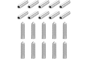 uxcell 40Pcs Set Screws M4x20mm 304 Stainless Steel Cone Point Hex Socket Grub Screws for Machinery, Home Repairs, and Fixtur