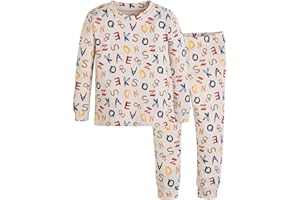 moimoln Sibling Matching 6M-8Y Soft Warm Cotton Modal Character Long Sleeve Snug-Fit Pajama Long Sleeve Sleepwear Daily