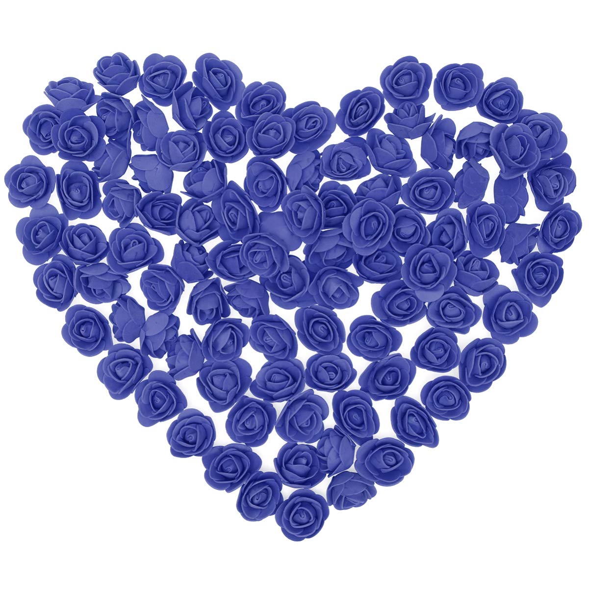 Holibanna 100pcs Foam Rose Head 3.5cm Artificial Rose Flower Head for DIY Bear Doll Wedding Bouquets Decoration (RoyalBlue)
