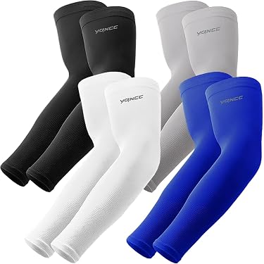 KUHNMARVIN 2 Paar Arm Sleeves – Kompression, UV-Schutz UPF 50, Kühlend, Für Basketball & Football, Tattoo Cover